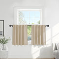 Thermal Insulated Small Window Curtains Short Drapes for Nursery Bathroom Kitchen Laundry RV Basement (Biscotti Beige / 29"W x 24"L (Pack of 2))