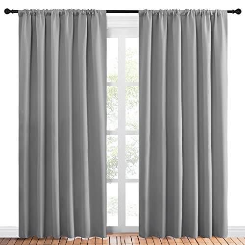 Blackout Curtain Panels 84 inches Long (Silver Grey / 70"W x 84"L (Pack of 2))