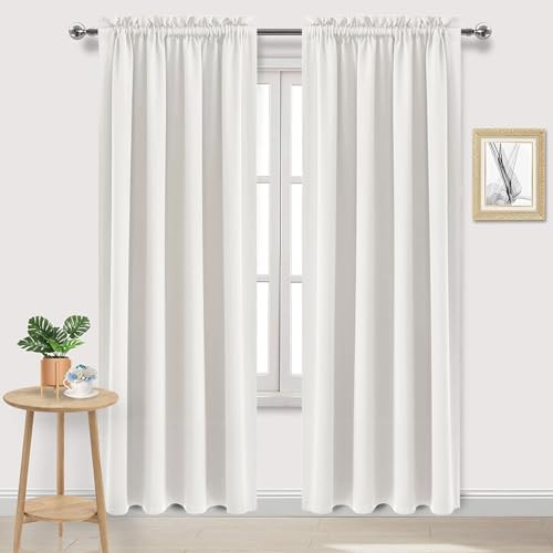 Blackout Curtains for Bedroom Living Room 52 x 84 Inch Long Ivory (Ivory / 52"W x 84"L (Pack of 2))
