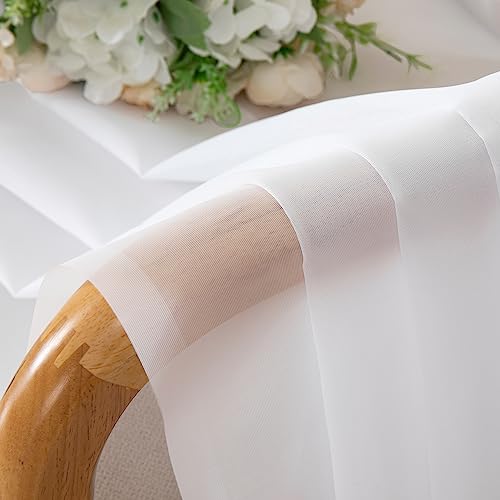 White Sheer Curtains 78 inches Long 2 Panels Set (White / 42"W x 78"L (Pack of 2))