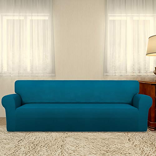 Stretch Couch Covers for Sofa 4 Seater Slipcovers Peacock Blue (XX-Large 4-Seater Sofa / Peacock Blue)