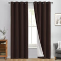 Brown 100% Blackout Curtain Panels 84 inches (50"W x 84"L (Pack of 2) / Brown With White Backing)