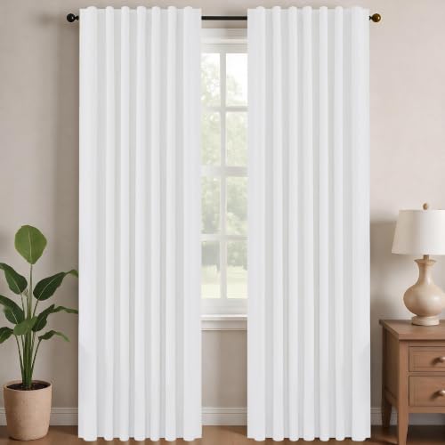 Blackout Curtains for Bedroom (Pure White/Total Blackout / 42"W x 54"L (Pack of 2))