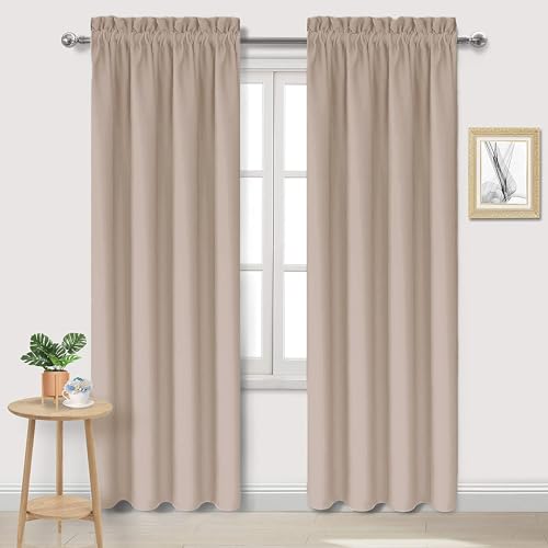 Blackout Curtains for Bedroom Living Room 42 x 84 Inch Long Camel (Camel / 42"W x 84"L (Pack of 2))