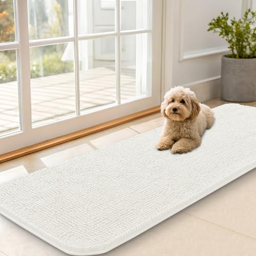 Dog Door Mat for Muddy Paws 59x20 (Ivory / 59" X 20")
