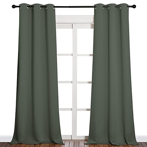 Room Darkening Curtain Panels (Dark Mallard / 42"W x 90"L (Pack of 2))