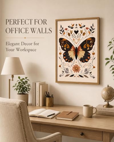 Framed Vintage Butterfly Wall Art (Butterfly-2 / 16"L x 24"W)