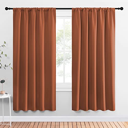 Blackout Curtains and Drapes (Burnt Orange / 52"W x 72"L (Pack of 2))