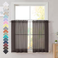 Brown Sheer Curtains 36 inches Long (Chocolate / 42"W x 36"L (Pack of 2))