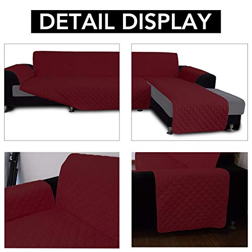 Reversible L Shape Sectional Couch Cover (X-Large / Christmas Red/Christmas Red)