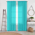 Turquoise Sheer Curtains 78 Inches Long 2 Panels (Turquoise / 42"W x 78"L (Pack of 2))