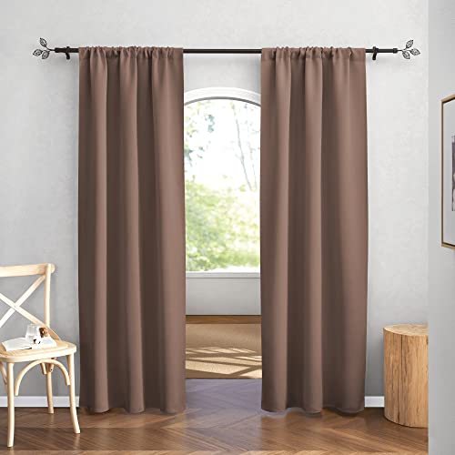 Blackout Curtains for Bedroom Living Dining Room 84 inches Long (Mocha / 42"W x 84"L (Pack of 2))