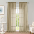 Taupe Sheer Curtains 96 Inch Long 2 Panels for Living Room 59" Wide (Taupe / 59"W x 96"L (Pack of 2))
