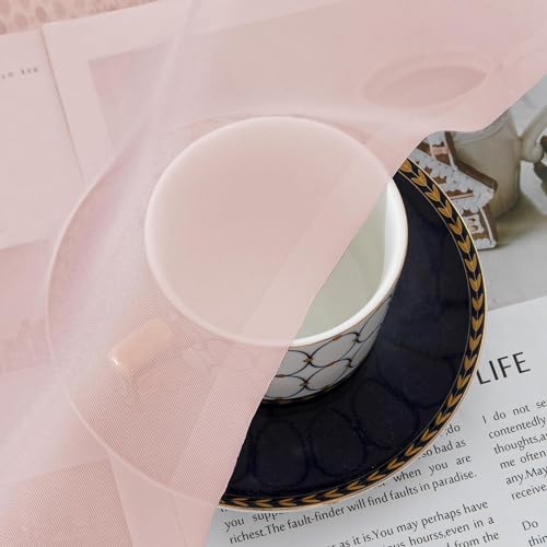 Blush Pink Sheer Curtains 84 Inches Long 2 Panels Set (40"W x 84"L (Pack of 2) / Blush Pink)