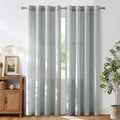 Light Cyan Linen Curtains for Kitchen (Light Cyan / 55"W x 84"L (Pack of 2))