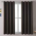Blackout Curtains for Bedroom and Living Room 63 Inches Long (52"W x 63"L (Pack of 2) / Brown)