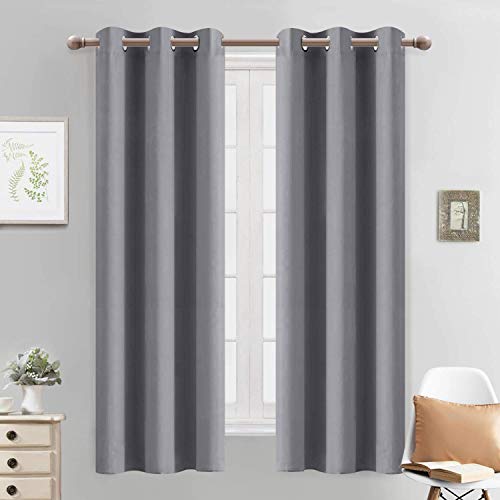 Blackout Curtains 38x63 inch Grey Thermal Drapes (Grey / 38"W x 63"L (Pack of 2))