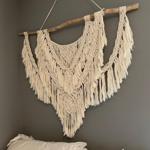 QLBUJ Large Macrame Wall Hanging Natural Driftwood Macrame Tapestry Above Headboard Boho Home Decor for Bedroom Living Room Apartment Wedding Party