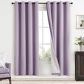 100% Blackout Curtains 52x72 inch Long Lilac Window Drapes (Lilac / 52"W x 72"L (Pack of 2))