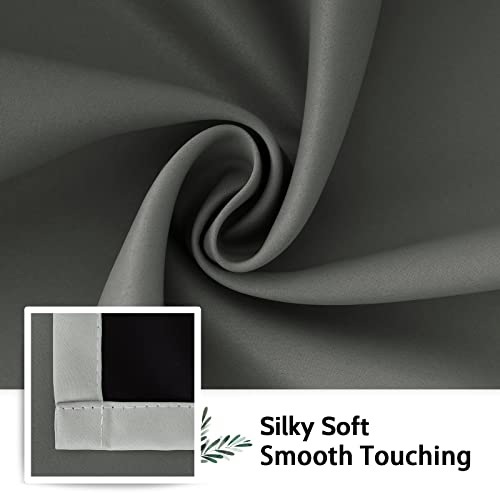 100% Blackout Ombre Bedroom Curtains Grey and Greyish White (52"W x 72"L (Pack of 2) / Gray White)