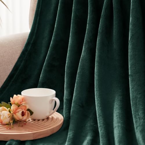 Soft Fleece Blanket Twin Size for Bed (Forest Green / Twin (60" x 80"))