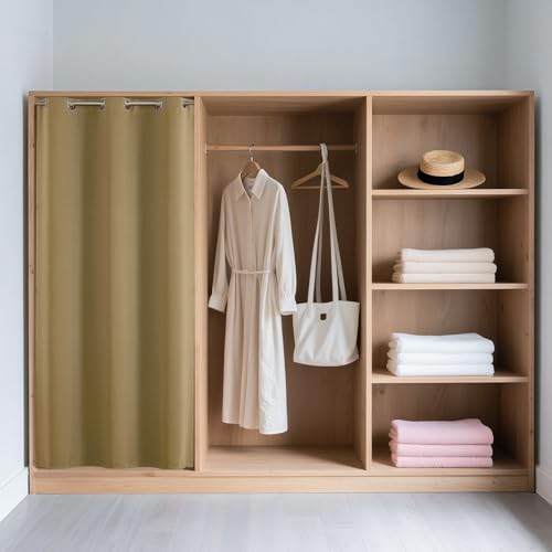 Door Curtain Blackout Curtains for Doorway Privacy Closet Drapes (Beige / 40"W x 78"L (Pack of 1))