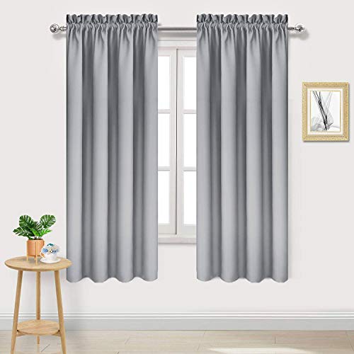 Blackout Curtains for Bedroom Living Room 38 x 54 Inch Long 2 Panels (Silver Grey / 38"W x 54"L (Pack of 2))