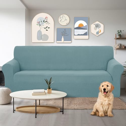 Stretch Couch Cover Slipcover for 3 Cushion Sofa (Light Blue / Sofa)