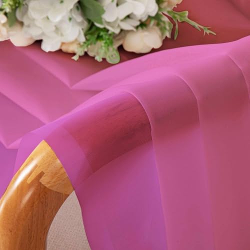 Sheer Hot Pink Tier Curtains 24 Inch Length Set (Hot Pink / 42"W x 24"L (Pack of 2))