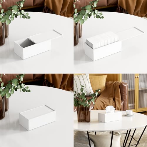 Acrylic Tissue Box Cover (White / 9.85*5.1*4.5 inch(L*W*H))