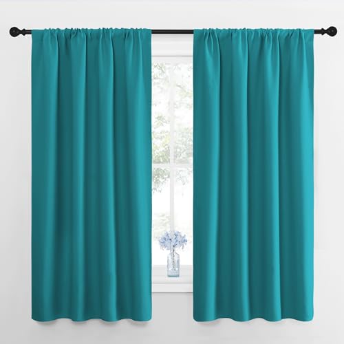 RV Blackout Curtains for Camper Windows (Peacock Blue / 29"W x 50"L (Pack of 2))