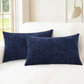 Decorative Couch Throw Pillow Covers 26 X 16 Inches Navy Blue (26" x 16" (Pack of 2) / Navy Blue)