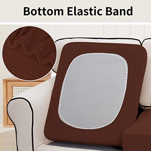 Stretch 3 Pieces Couch Cushion Cover for Sofa Seat (3-piece / Coffee)