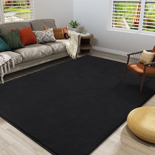 Large Area Rugs for Bedroom Living Room (6' x 9' (Rectangular) / Black)