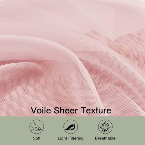 Blush Sheer Curtain 90 Inches Long 2 Panels Set (Blush / 59"W x 90"L (Pack of 2))