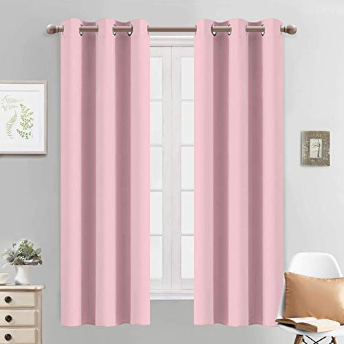 Blackout Curtains 38x63 inch Pink Thermal Drapes (Pink / 38"W x 63"L (Pack of 2))