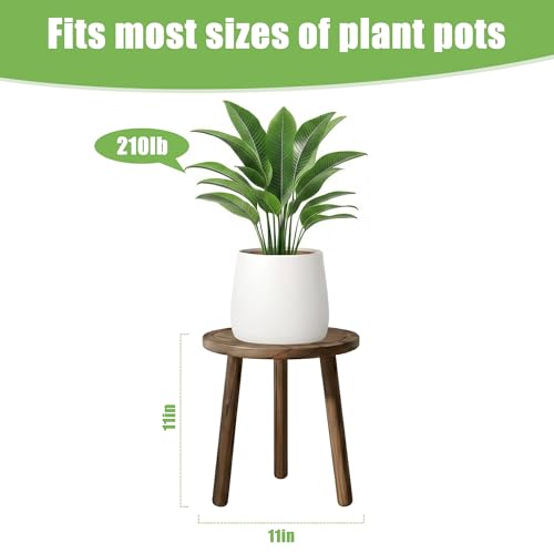 Wood Plant Stands Indoor (Dark Brown)