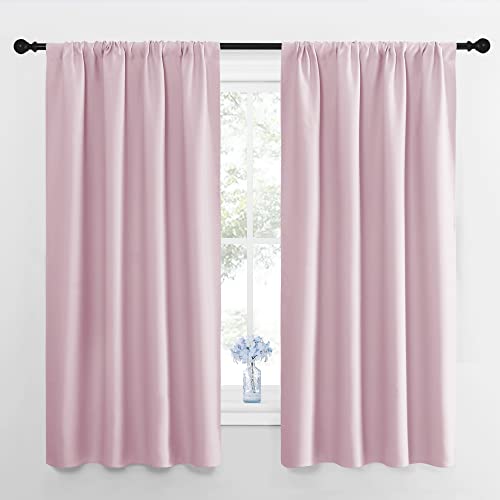 Baby Pink Blackout Curtains for Girls Room 42" w x 63" L 2 Panels (Baby Pink / 42"W x 63"L (Pack of 2))