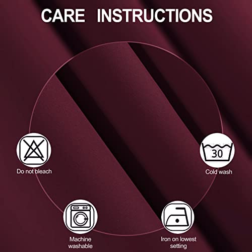 Burgundy Red Thermal Blackout Curtains (Burgundy Red / 52"W x 54"L (Pack of 2))