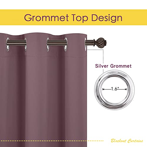 Blackout Curtains for Bedroom (Dry Rose / 42"W x 80"L (Pack of 2))