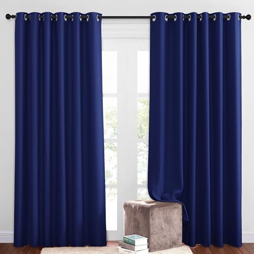 Blackout Living Room Curtains Extra Wide (Navy Blue / 80"W x 84"L (Pack of 2))