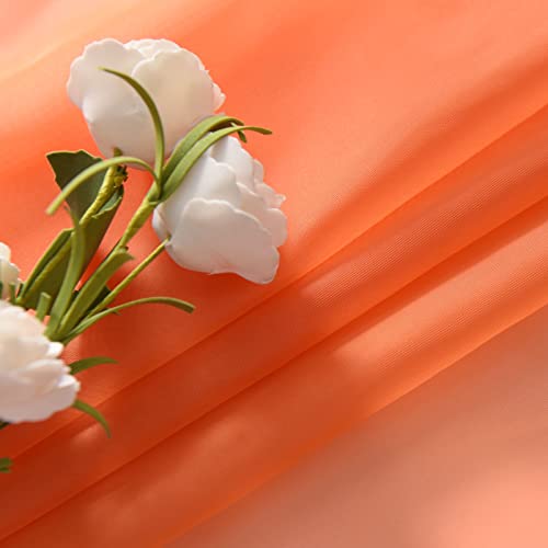 Basic Rod Pocket Sheer Voile Window Curtain Panels Jaffa Orange 1 Pair 2 Panels 52 Width 63 Inch Long for Kitchen Bedroom Children Living Room Yard (Jaffa Orange / 52"W x 63"L (Pack of 2))