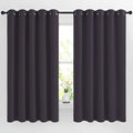 Blackout Bedroom Curtains 66 inches Long (Greyish Purple / 66"W x 66"L (Pack of 2))