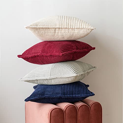Decorative Throw Pillow Covers for Couch 18x18 Inch Burgundy 2 Pack (Burgundy / 18" x 18" (Pack of 2))