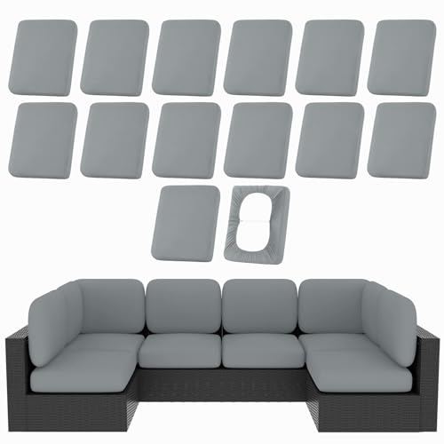 14Pcs Patio Cushion Covers (Grey / 14PCS)