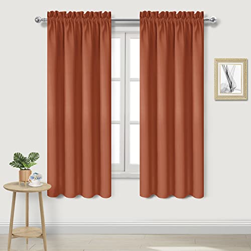 Blackout Curtains for Bedroom Living Room 42 x 63 Inch Long 2 Panels (Burnt Ochre / 42"W x 63"L (Pack of 2))
