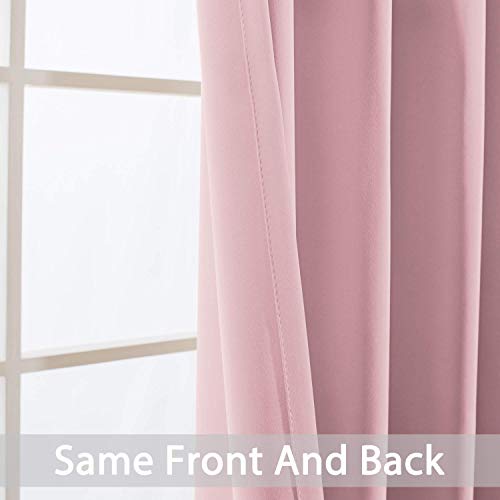 Room Darkening Curtains 52x84 inch Long Pink (Pink / 52"W x 84"L (Pack of 2))