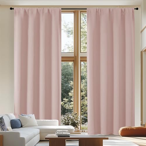 Ava Blackout Curtains for Patio 108 Inches Long 2 Panels Set (Blush / 50"W x 108"L (Pack of 2))