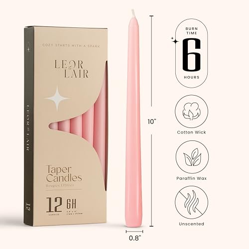 Light Pink Taper Candles (Light Pink)