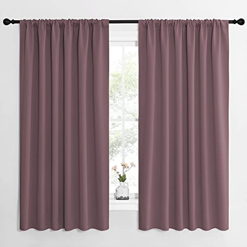 Blackout Curtains for Bedroom (Dry Rose / 62"W x 63"L (Pack of 2))